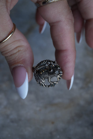 Feeling Froggy - Sterling and Gold Accent Ring Size 9
