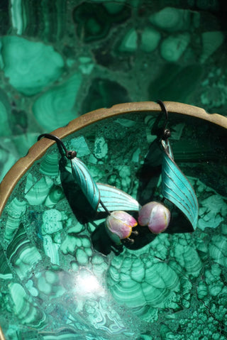 Two Tulips - Sterling Enamel Tulip Drop Earrings