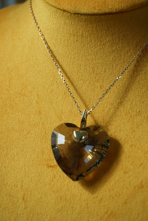 RARE SWAROVSKI CRYSTAL HEART NECKLACE