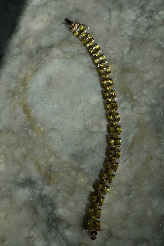 Leopard Links - Vermeil Yellow Glass Tennis Bracelet