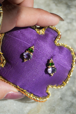 14K CRYSTOPHRASE & TANZANITE EARRINGS