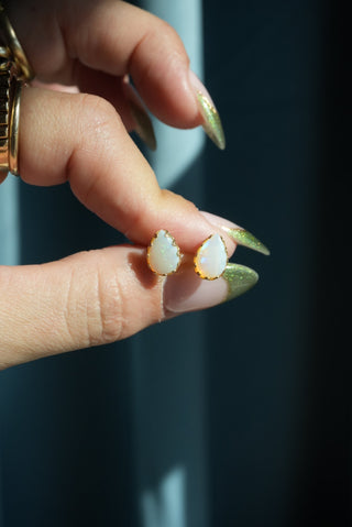 14k Opal Tear Drop Studs