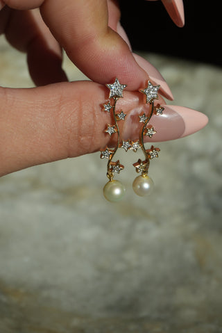 14K STAR DROPPER EARRINGS