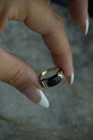 10K ONYX RING
