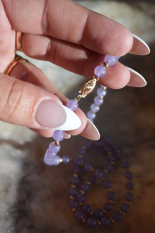 14K LAVENDER JADE NECKLACE
