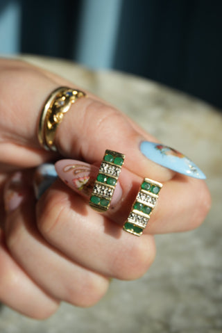 10K EMERALD EARRINGS