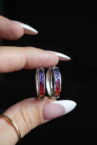 Fall Favorite - Sterling Channel Set Hoops