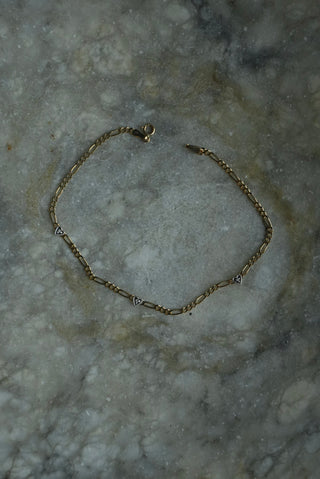 14k Triple Heart Anklet