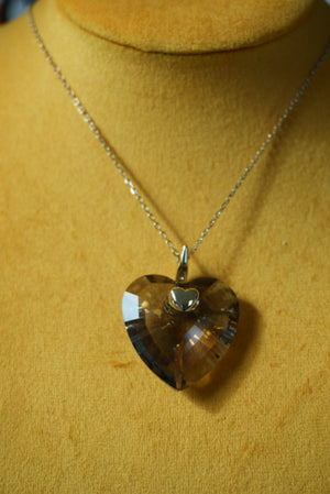 RARE SWAROVSKI CRYSTAL HEART NECKLACE