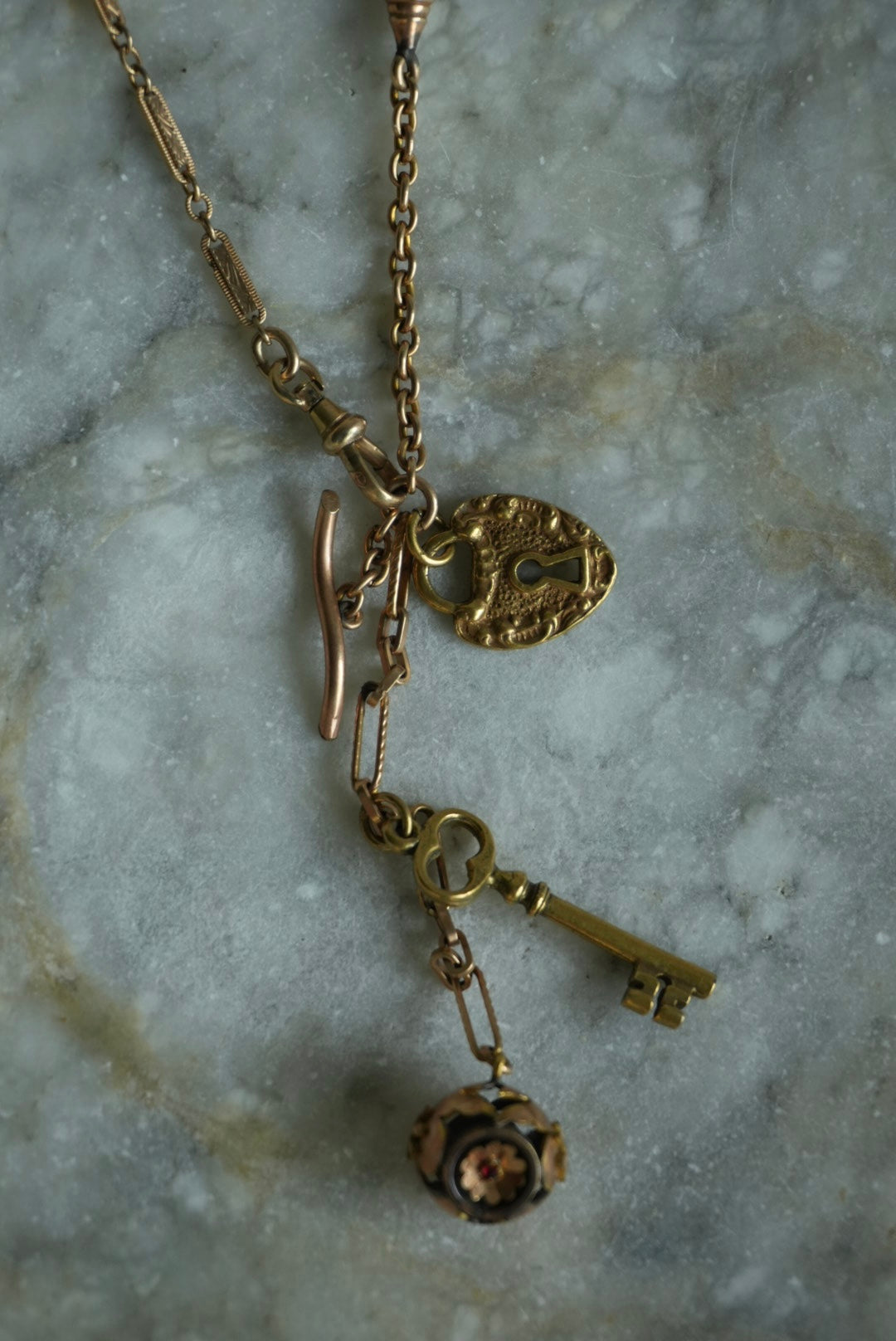 ANTIQUE WATCH CHAIN NECKLACE