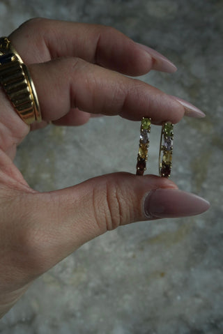 Chakra Aligned - Vermeil Semiprecious Gemstone Hoops