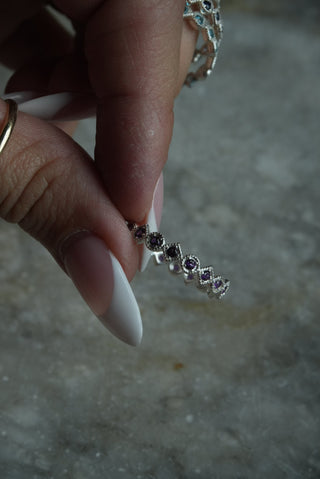 Lace Band - Sterling Eternity Faux Gemstone Ring