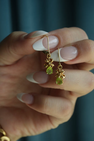14K PERIDOT DROP EARRINGS