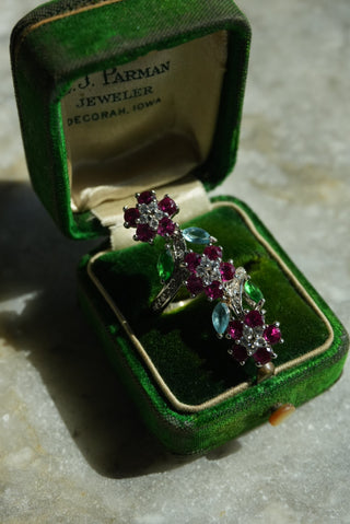 Climbing Vine - Sterling Floral Gemstone Ring Size 5