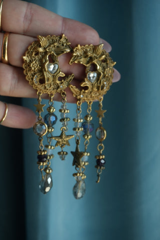 Kirk’s Cascade -  Moon Tassel Earrings