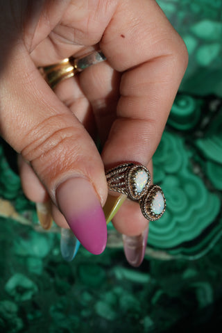 VINTAGE OPAL BYPASS RING SZ 8