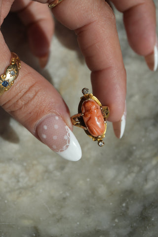 10K HAND CARVED CAMEO RING