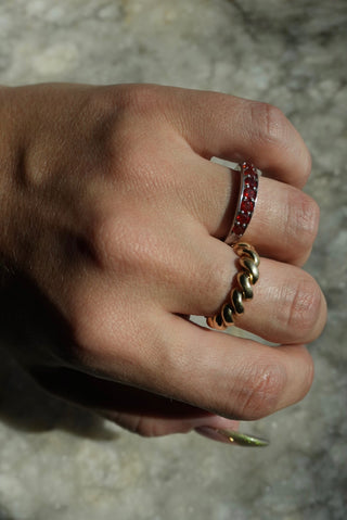 Band 1 - Sterling Gemstone Ring Size 7