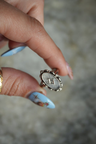 10K VICTORIAN GLASS RING