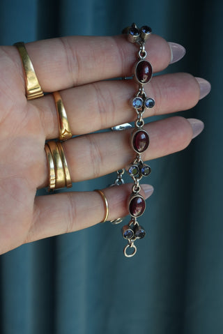 Berry Picked - Nikki Butler Sterling Bezel Gemstone Bracelet