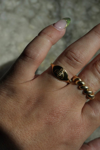 Hunny Bee - Vermeil Signet Ring Size 7.25