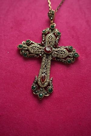 VINTAGE BEDAZZLED CROSS