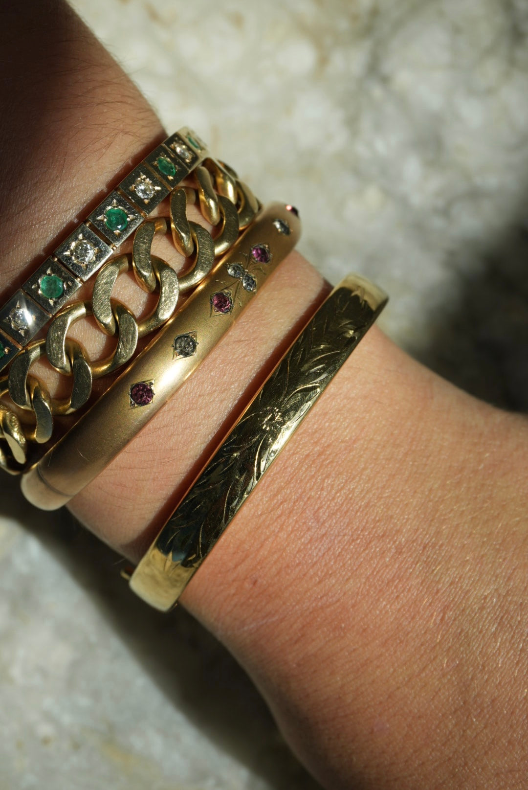 HAND ETCHED BANGLE BRACELET