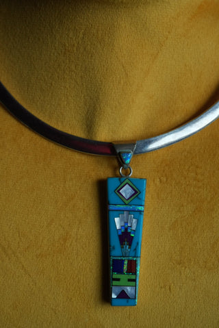 Native Speaker - Sterling Gemstone Inlay Collar Necklace