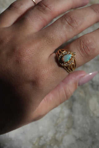 10k Opal & Diamond Ring