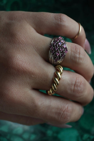 Marquise Inception - Sterling Tourmaline Cluster Ring Size 6