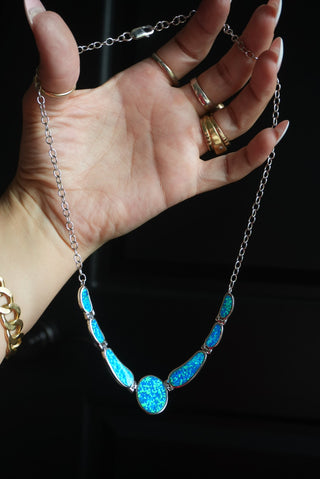 Drop in the Ocean - Sterling Opal Inlay Necklace