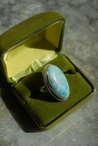 Show Off - Sterling Larimar Statement Ring Size 7
