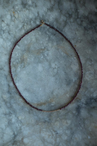 GARNET NECKLACE 14K