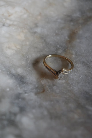 14K DIAMOND MARQUISE RING