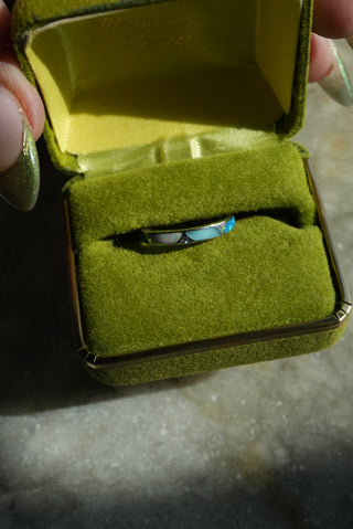 Material Lover - Sterling Opal Inlay Band Size 7