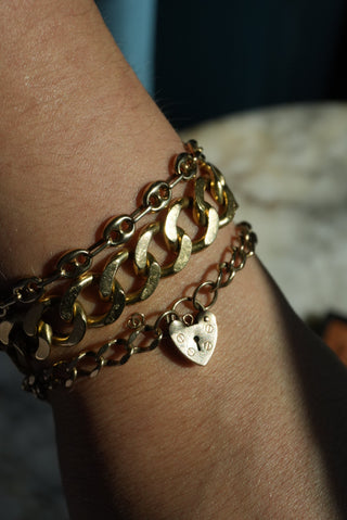 10K Heart PadLock Bracelet
