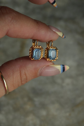18K FRENCH BLUE EARRINGS