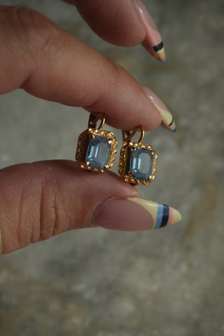 18K FRENCH BLUE EARRINGS