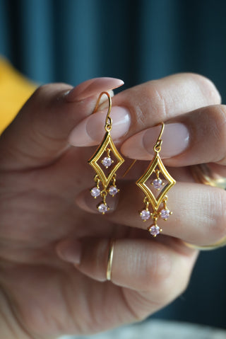PINK CHANDELIER EARRINGS