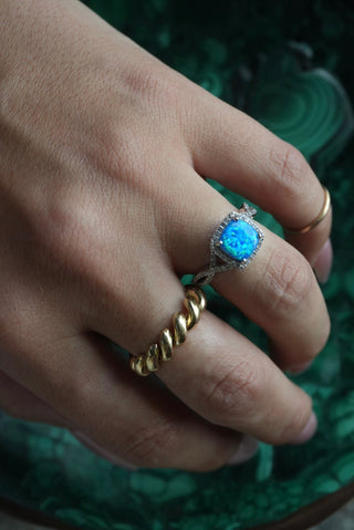Lagoon Gal - Silver and Opal Ring Size 6