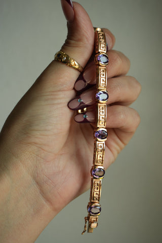 GREEK KEY PURPLE SEA