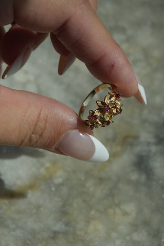 14K FLOWER RUBY