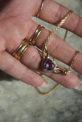 14K AMETHYST HEART NECKLACE