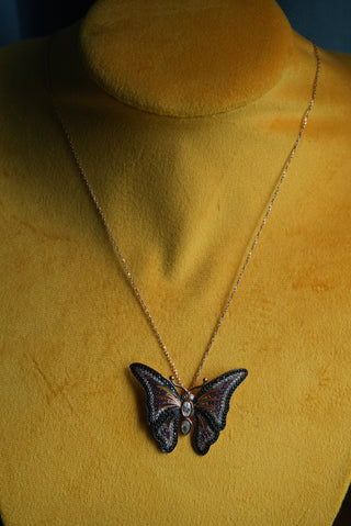 Bedazzled - Vermeil Pave Butterfly Necklace