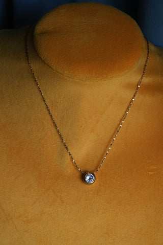 Single Lady - Goldtone Solitaire Necklace