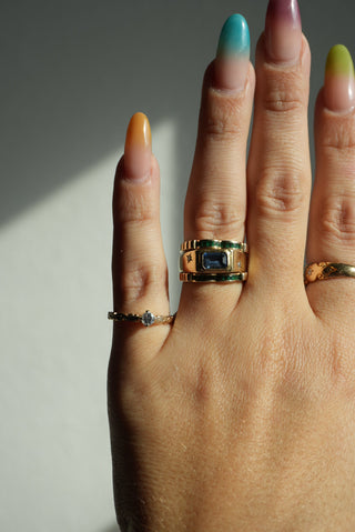 14K DIAMOND PINKY RING