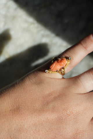 10K HAND CARVED CAMEO RING