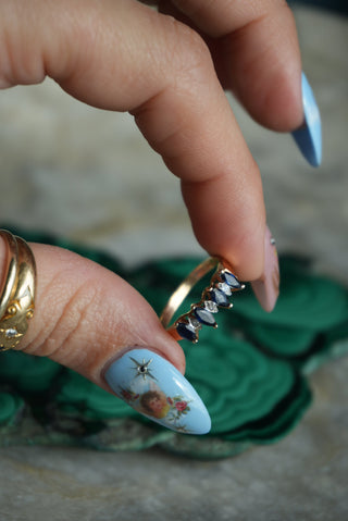 14K SAPPHIRE MARQUEE RING