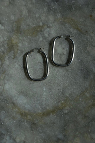 Daily Grind - Sterling Geometric Hoops