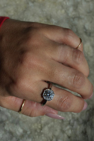 Marriage Material - Sterling Halo Ring Size 10.25